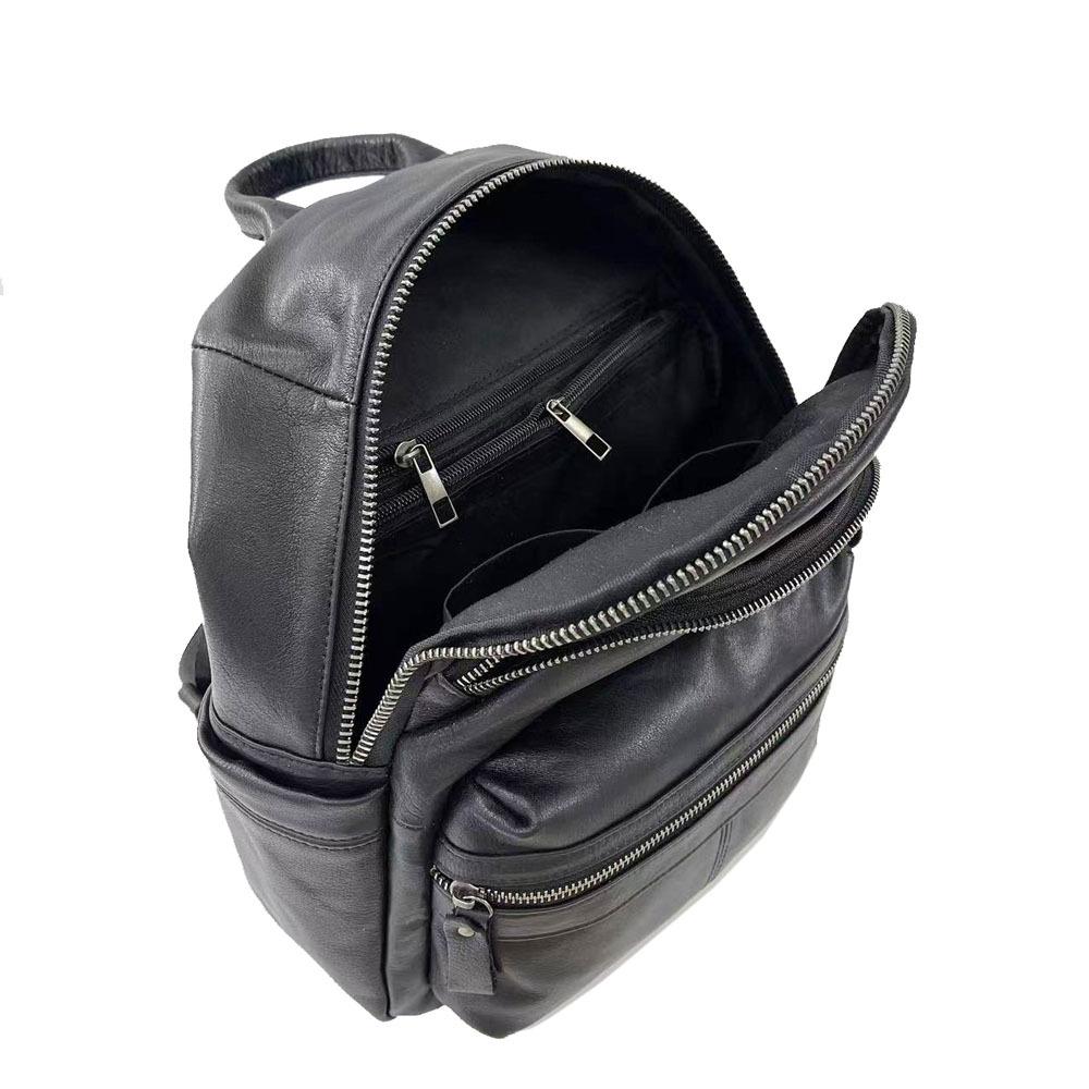 Cowhide Backpack Full Leather Women'S Backpack Black Fashion Versatile Soft Cowhide Bag