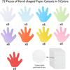 72 Pieces Hand Cutouts Paper Hand Shape Cut-Outs Assorted Color Handprint Shape Cutouts Blank Creative Paper Cutouts for Kids DIY Craft Art Project