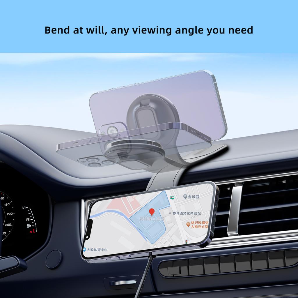 TEEQ Car Phone Holder 15W Magnetic Wireless Charger Charging Pad Car Mount Compatible for iPhone 16 15 14 13 12 Pro Max