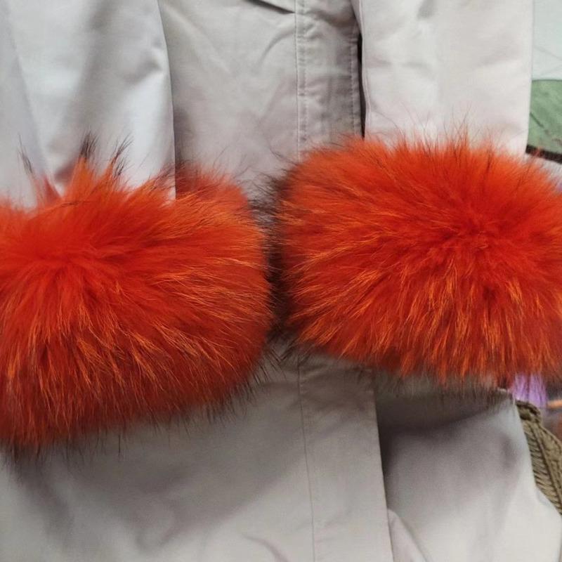 Winter Raccoon Fur Cuffs Women Fashion Fur Arm Warmer Natural Fur Wristband Female Warm Fur Sleeve Decort Plush Fur Bracelet
