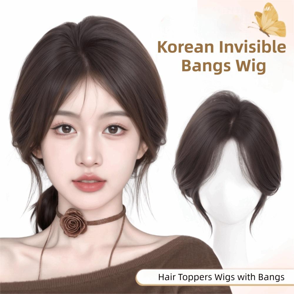 Hair Extension Korean Invisible Bangs Wig Fringe Hair Pieces Cover White Hair & Hairline