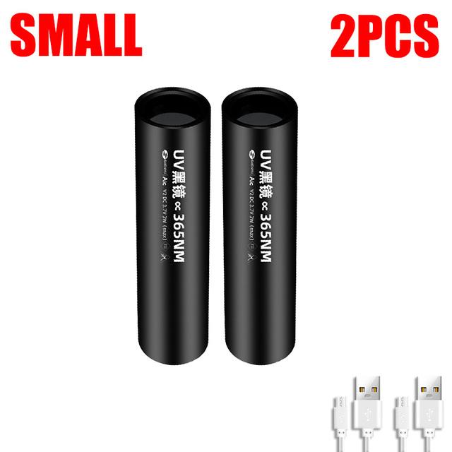 365nm Mini Portable UV LED Flashlight USB Rechargeable For Pet Stains Fungus Bed Bug Moldy Food Ultraviolet Detector Lamp