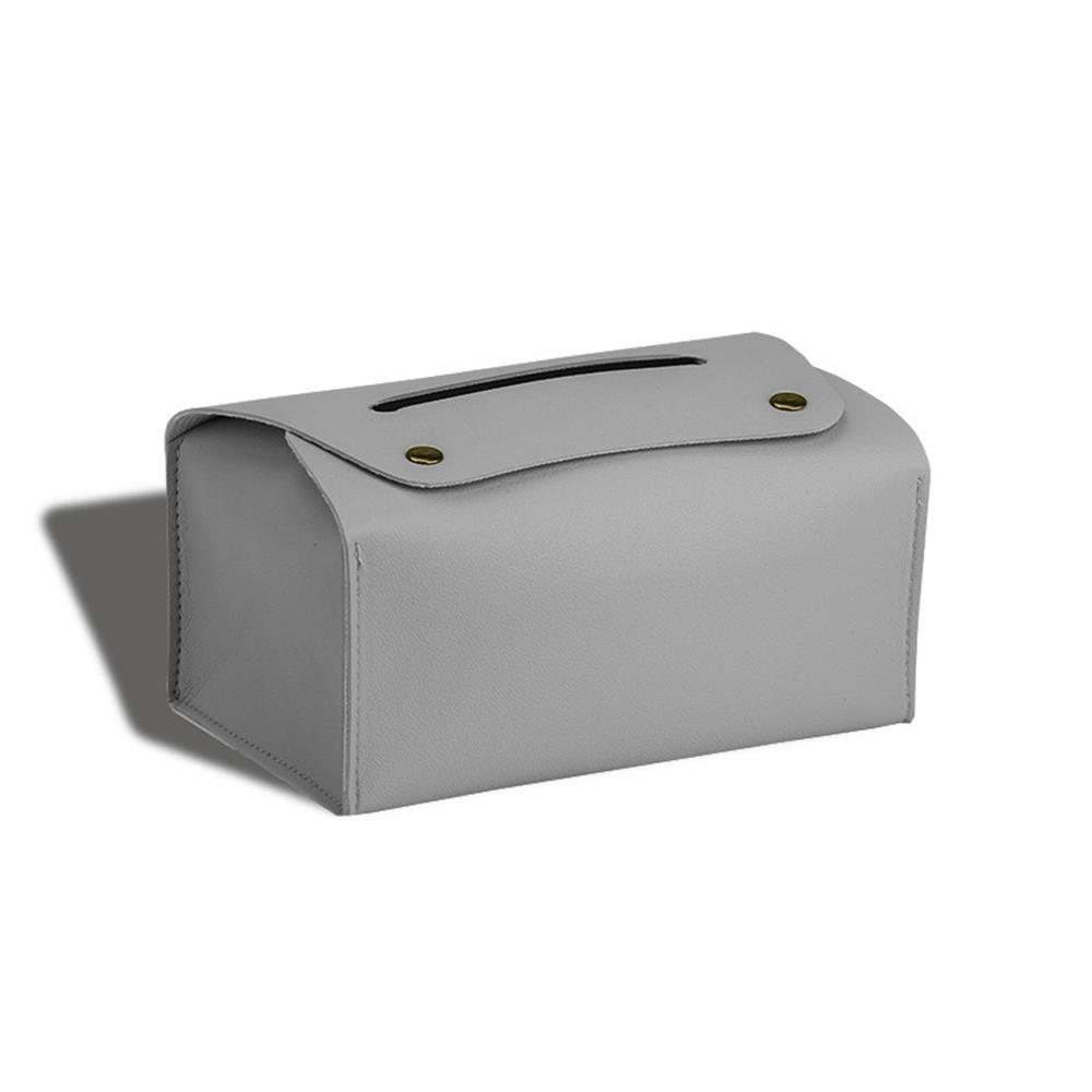 Simple Solid Color Tissue Box Household Table PU Leather Napkin Holder Waterproof Storage Sundries Case Car Paper Organizers Box