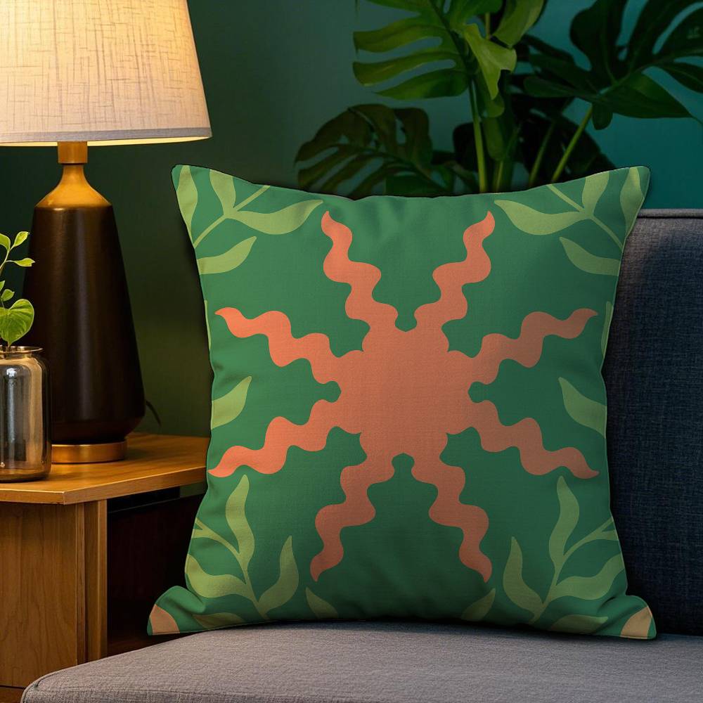 

Bohemia Green Classic Pillow Case - Plush Fabric Soft, Double Sided Print, High Quality Cushion Cover for Home Sofa 18x18Inch