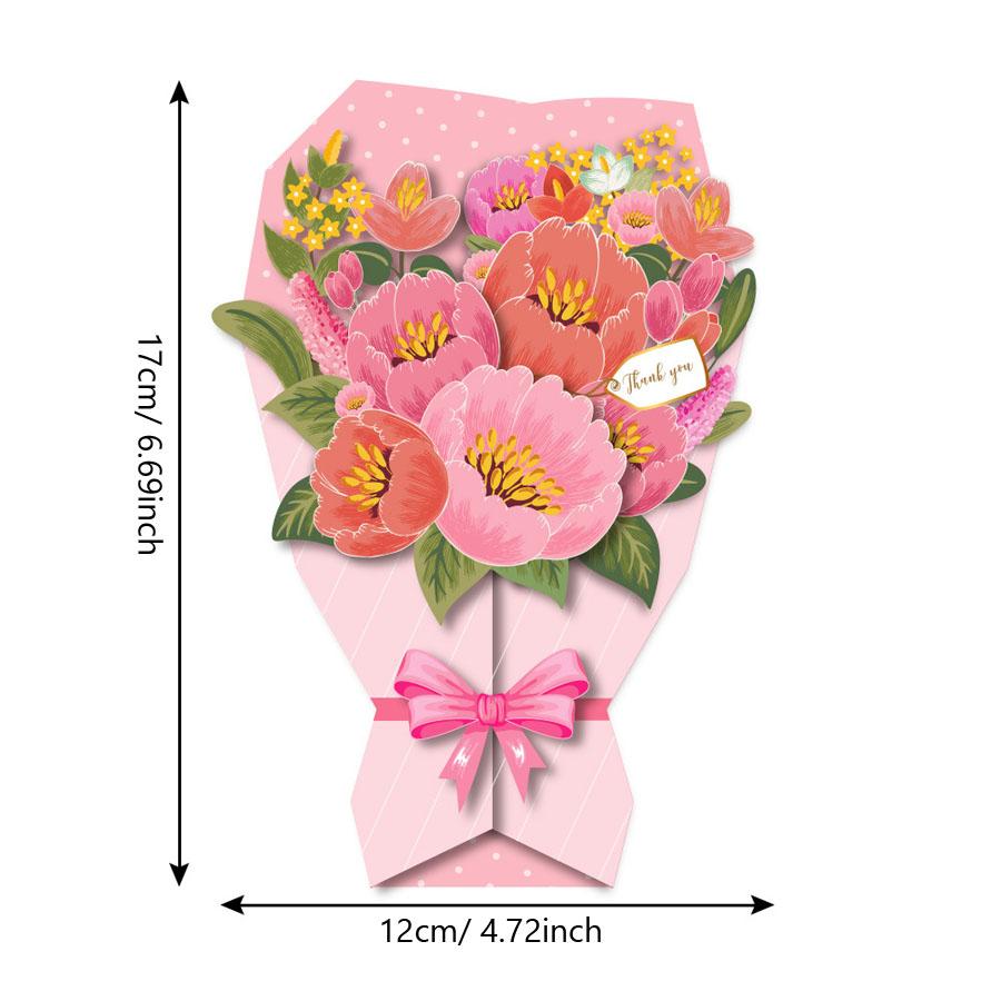 3D Flower Bouquet Greeting Cards, Mother's Day Teacher Appreciation Thank You Cards, Holiday Presents