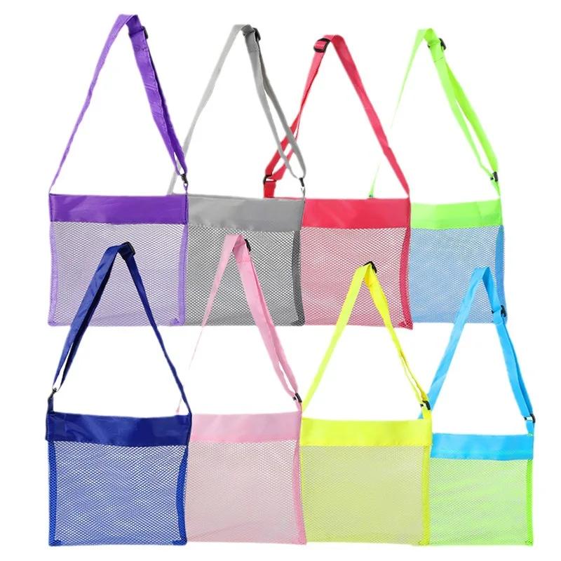 Beach Shell Toy Storage Bag Children's Beach Dredging Tools Storage Bag Buckle Adjustable Mesh Bag Bag Organizer