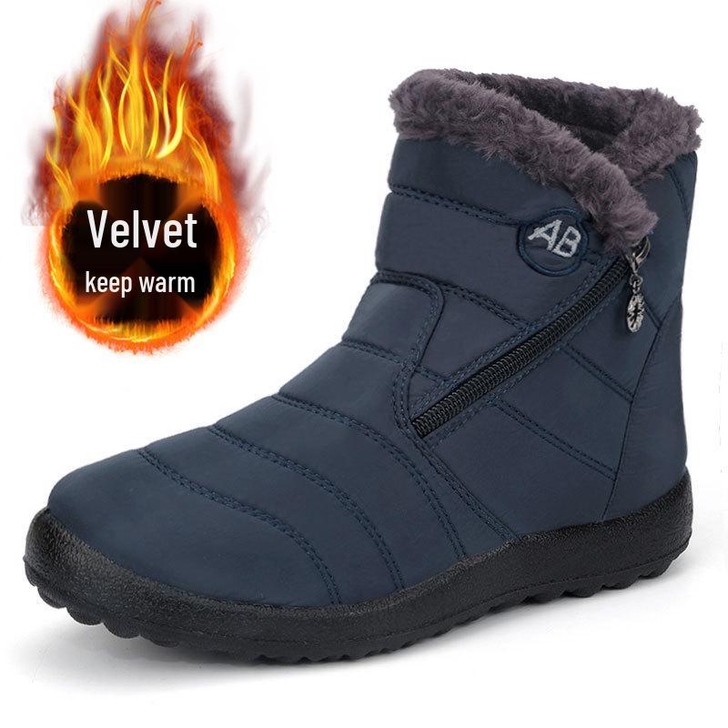 Женские зимние ботинки 2025 с высокой шнуровкой и боковой молнией Легкий Большой размер Толстая подошва На флисовой подкладке Водонепроницаемый 41 1739₽