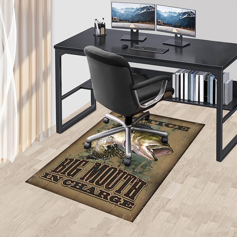 

Fishing Enthusiast Theme Chair Mat: Office Carpet, Oversized Rug for Home Decor, Sofa Mat, Desk Pad Gift - Suitable for Bedroom, Living Room 60cm by 90cm