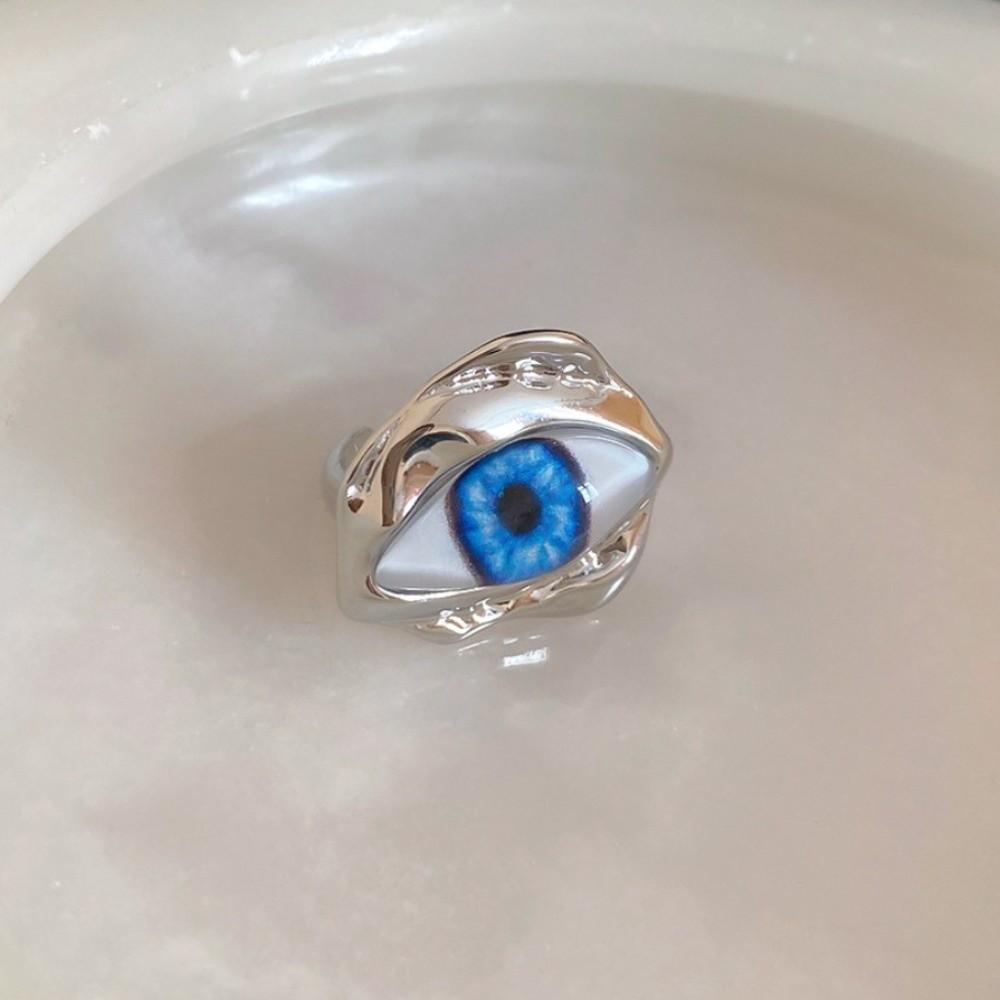 Zinc Zinc Alloy Copper Devil's Eye Ring Vintage Opening Finger Ring Glaze Luxury Ring  Clothes Accessories