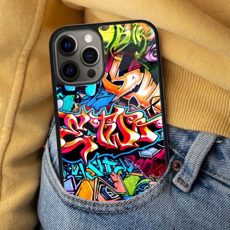 Street Graffiti Painting Soft Phone Case for iPhone 17 Air 16e Pro Max 15 Pro 13 14 Plus 11 12 MagSafe Magnetic Coque