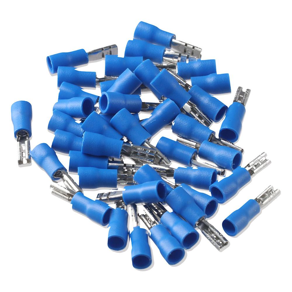100PCS FDD2-110 Blue Female Connector 2.8 X 0.5mm Insulated Spade Wire Connector