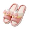 New bow-tie linen slippers women's non-slip indoor home cute couple cotton and linen thick bottom sandals summer