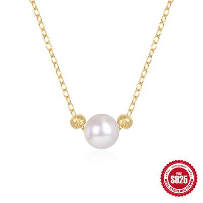 S925 Sterling Silver Pearl Japanese Necklace Daily Wear Ladies Necklace White Pearl Black Pearl Adjustable Clavicle Chain