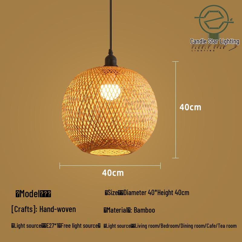 Zen Style Bamboo Rattan Pendant Light for Tea Rooms and Restaurants