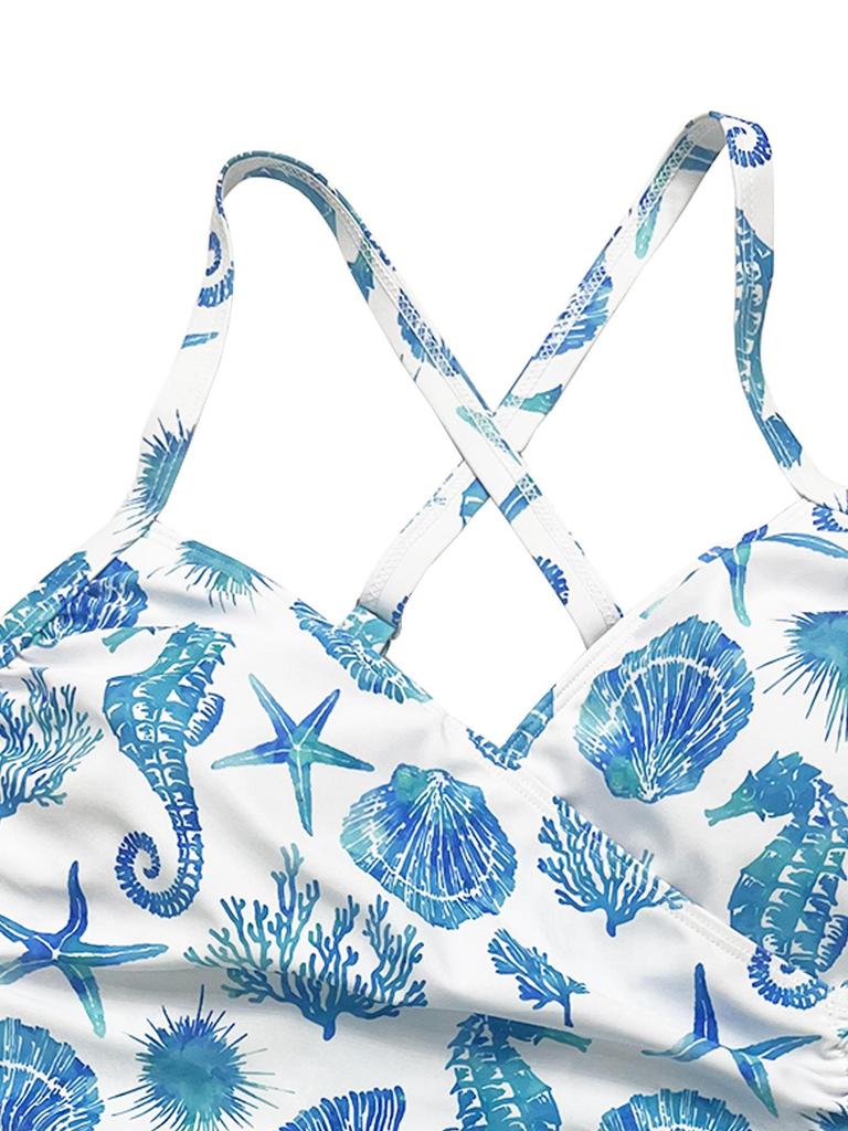 Plus Size Slimming One-Piece Swimsuit – Fashionable Print