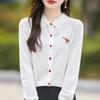Spring New POLO Knitted Cardigan Flamingo Hot Diamond Cuffs Slit Top