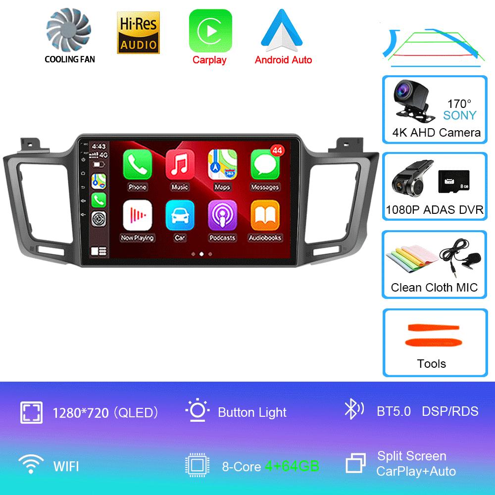 Android 14 Car Radio For Toyota RAV4 RAV 4 2013 - 2017 Multimedia Video Player 4G Carplay GPS Stereo Head Unit Auto
