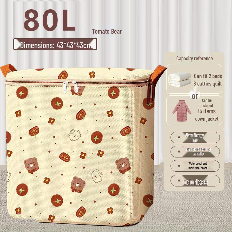 Tomato Bear Large Capacity Non-Woven Fabric Storage Bag for Clothes and Quilts