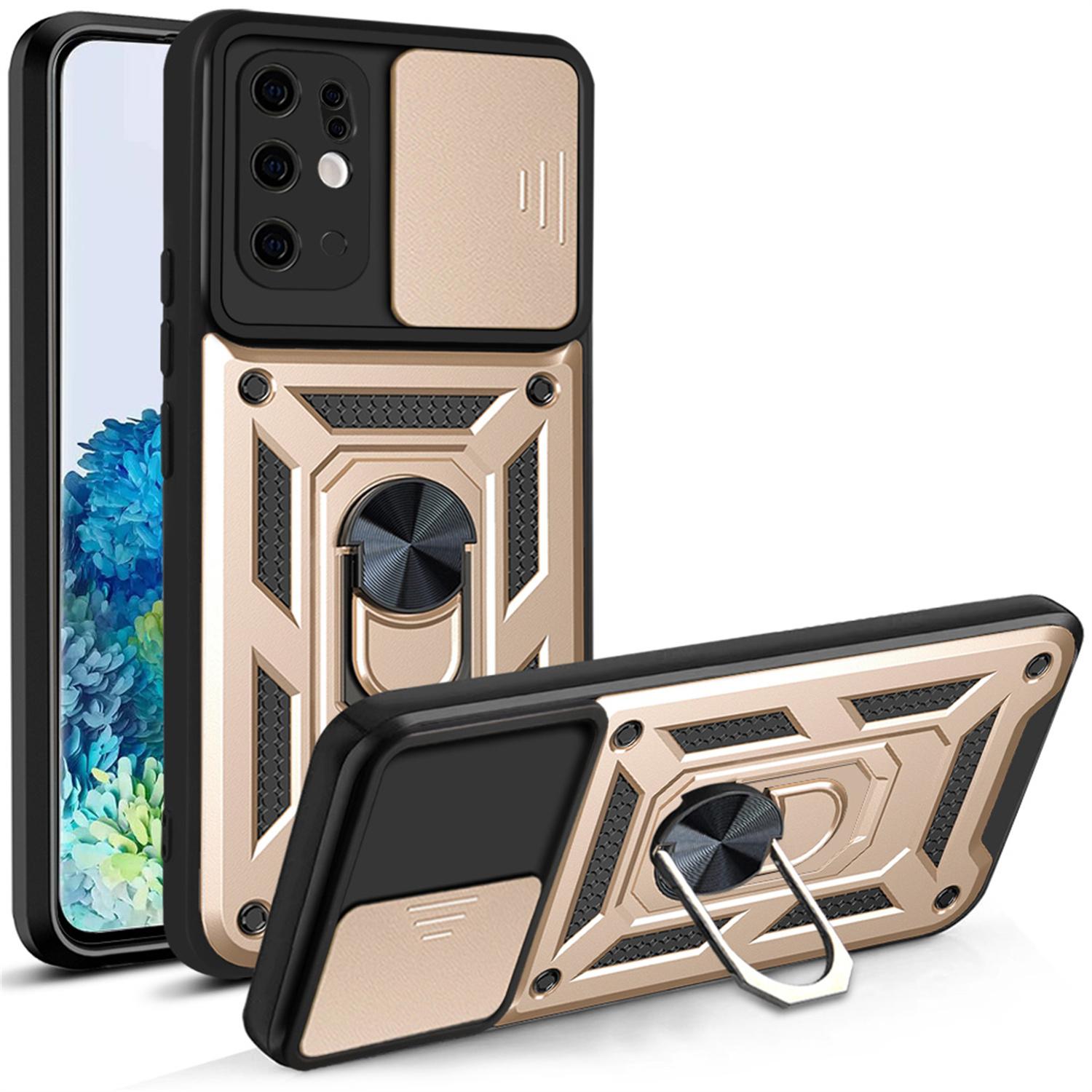 

Для Samsung S20 5G S 20 FE S20 Ultra S20 Plus Бампер Задняя крышка Ударопрочный Металлический Магнитное кольцо Броня Чехлы для телефона For Galaxy S20 Plus золотой