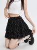Women's Pleated A-line Skirt White Ruffles Elastic Waist Slim Thin Casual Cute Sweet Cake Skirts Summer Clothing Y2k