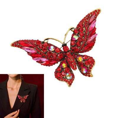 Elegant Enamel Butterfly Brooch Vintage Inspired Designs With Rhinestones for Women Jewelry Accessories Gifts Ideas