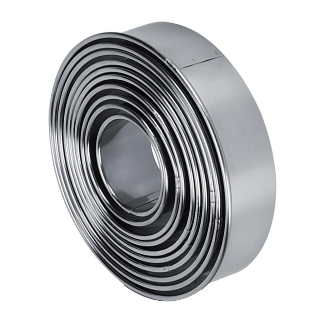 12pcs Portable Round Cutting Cookie Molds and Mousse Cake Mould Stainless Steel Ring Pastry Baking Accessories