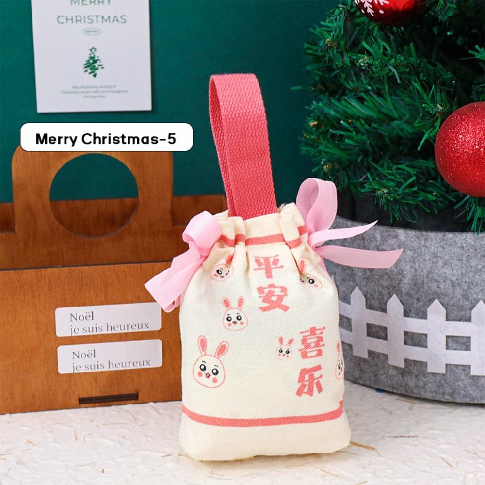 Creative Canvas Christmas Gift Bag Portable Large Capacity Candy Handbag Candy Packaging Bag Christmas Eve 11x15cm