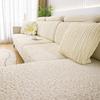 Cream Seersucker Sofa Seat Cushion Cover, Fully Encased Elastic Cover, Anti-Slip, Durable,Furniture Protector Pets Friendly 1Pc