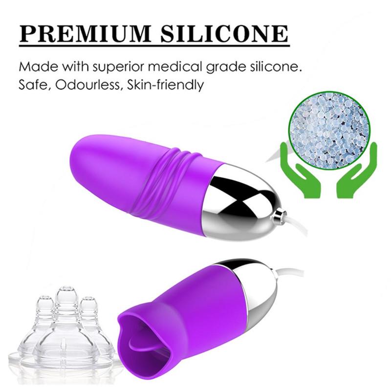 Klitoris Oral Tungevibrator Nippelsuger Fjernkontroll Klitorisstimulator Sexleketøy for Kvinner