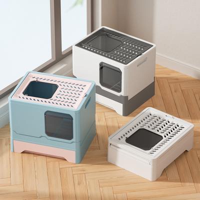 Fully Enclosed Litter Box Large Foldable Cat Litter Basin Pet Cat Top-in Cat Toilet Pet Supplies