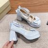 Breathable Literary Lolita Heightening Dark Lolita Yellow High Heels Women's Shoes Single Shoes Cute Student