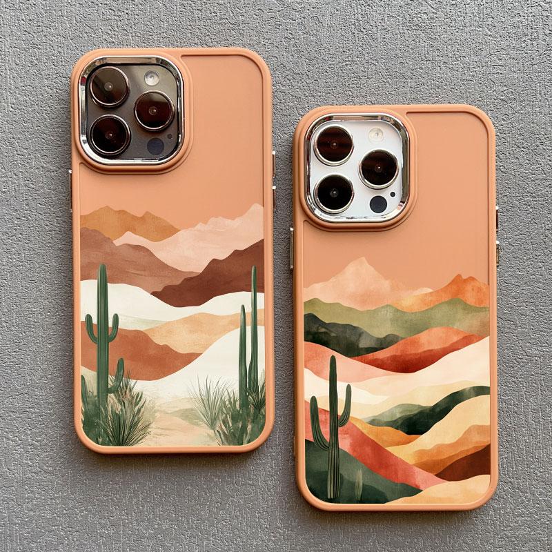 Artistic Mountain View Illustrations Silicone Phone Case For iPhone 13 12 11 Pro Max 16 15 14 Pro Max Plus XR XS X 7 8 SE2 Cover