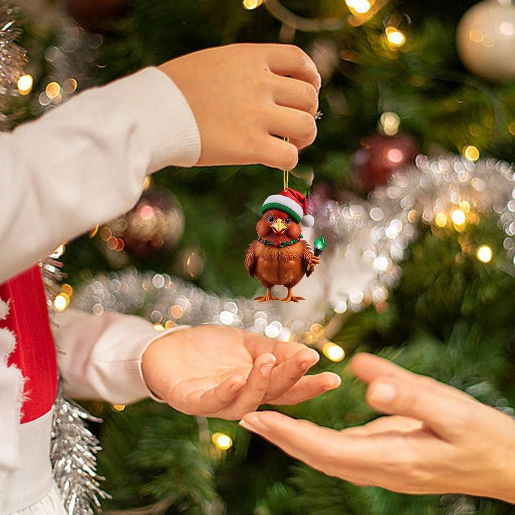 Christmas Chicken Advent Countdown Blind Box Mini Acrylic Pendant Decorative