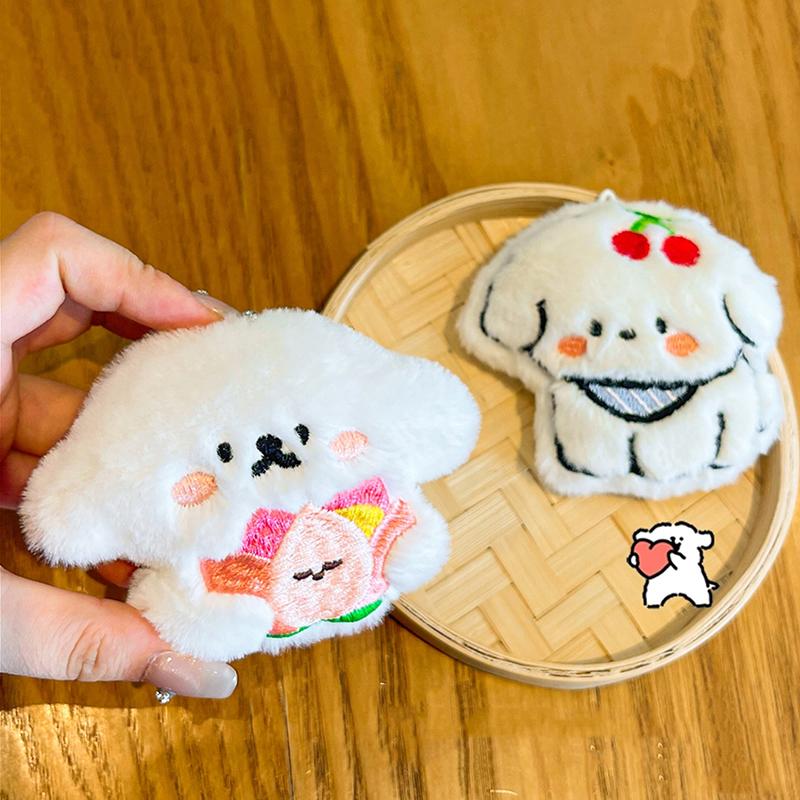 Breloc cățeluș de pluș de desene animate, Păpușă drăguță, Pandantiv de geantă inimă pentru fată, Pandantive de pluș