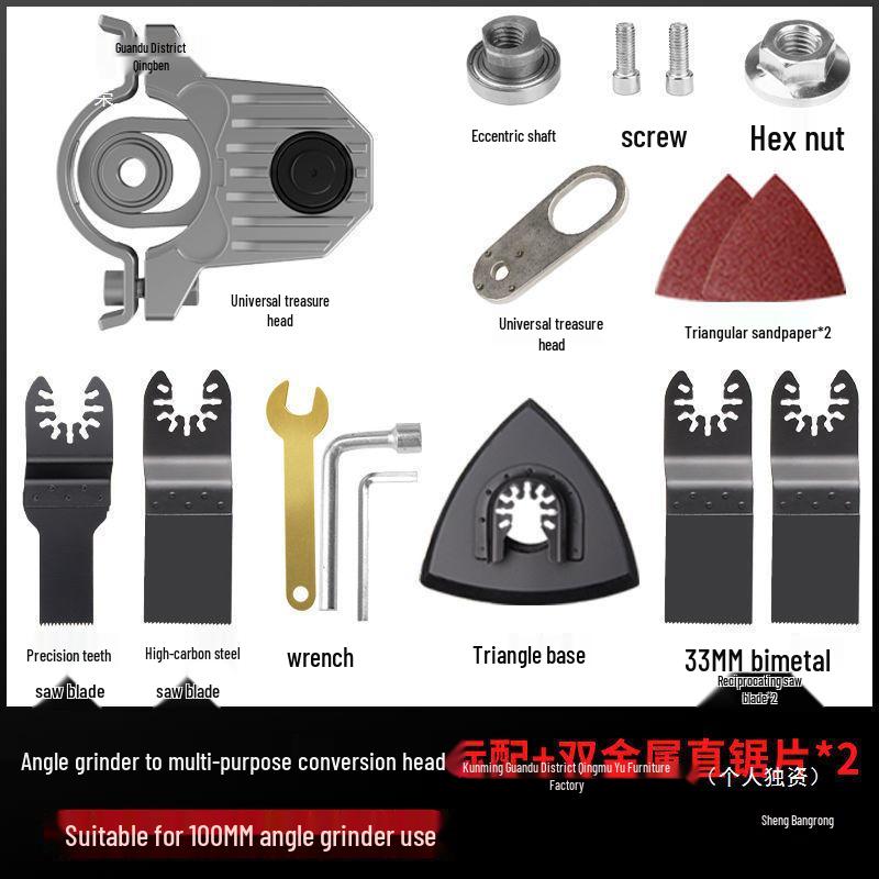 Universal Angle Grinder Conversion Kit: Electric Chisel & Grooving Tool for Woodworking