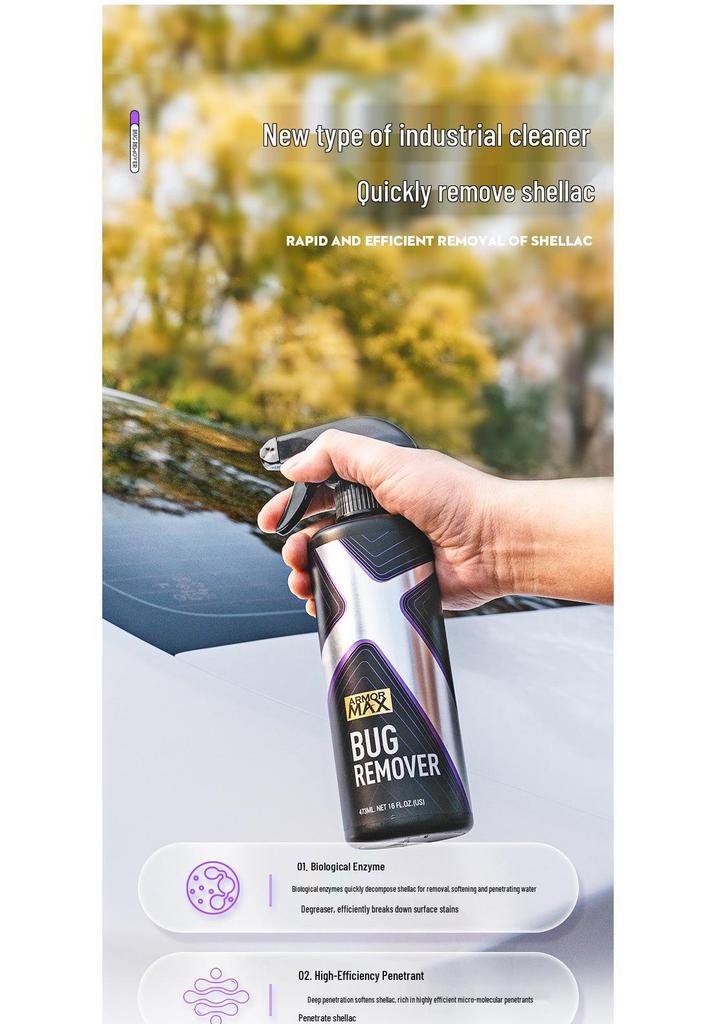 Car Surface Stain & Sap Remover – Strong Cleaner for Windows & Paint