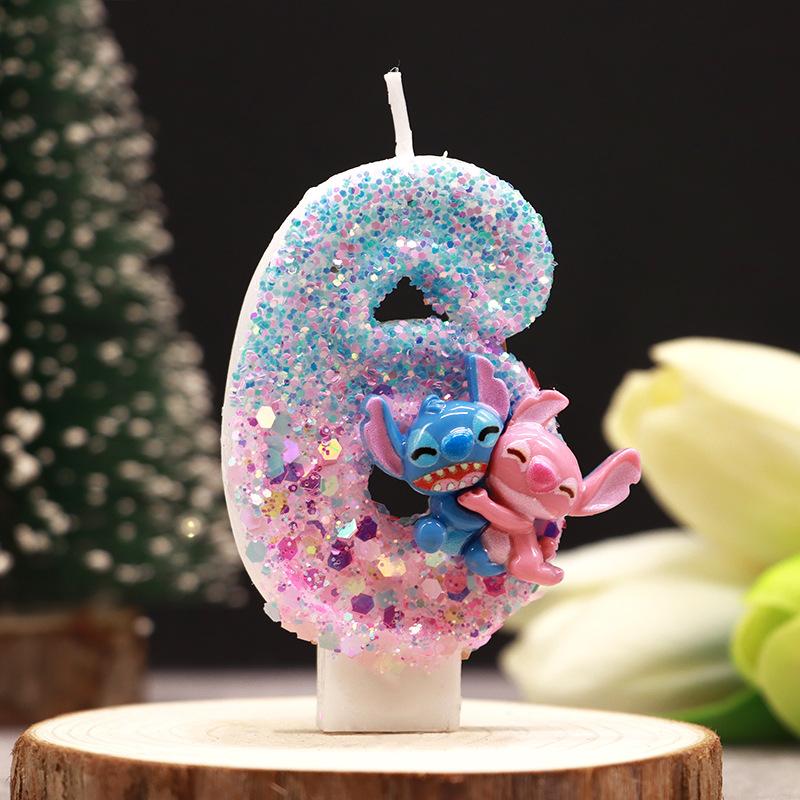 Stitching Cartoon Digital Candles Double Color Birthday Party Festival Exquisite Candle Cake