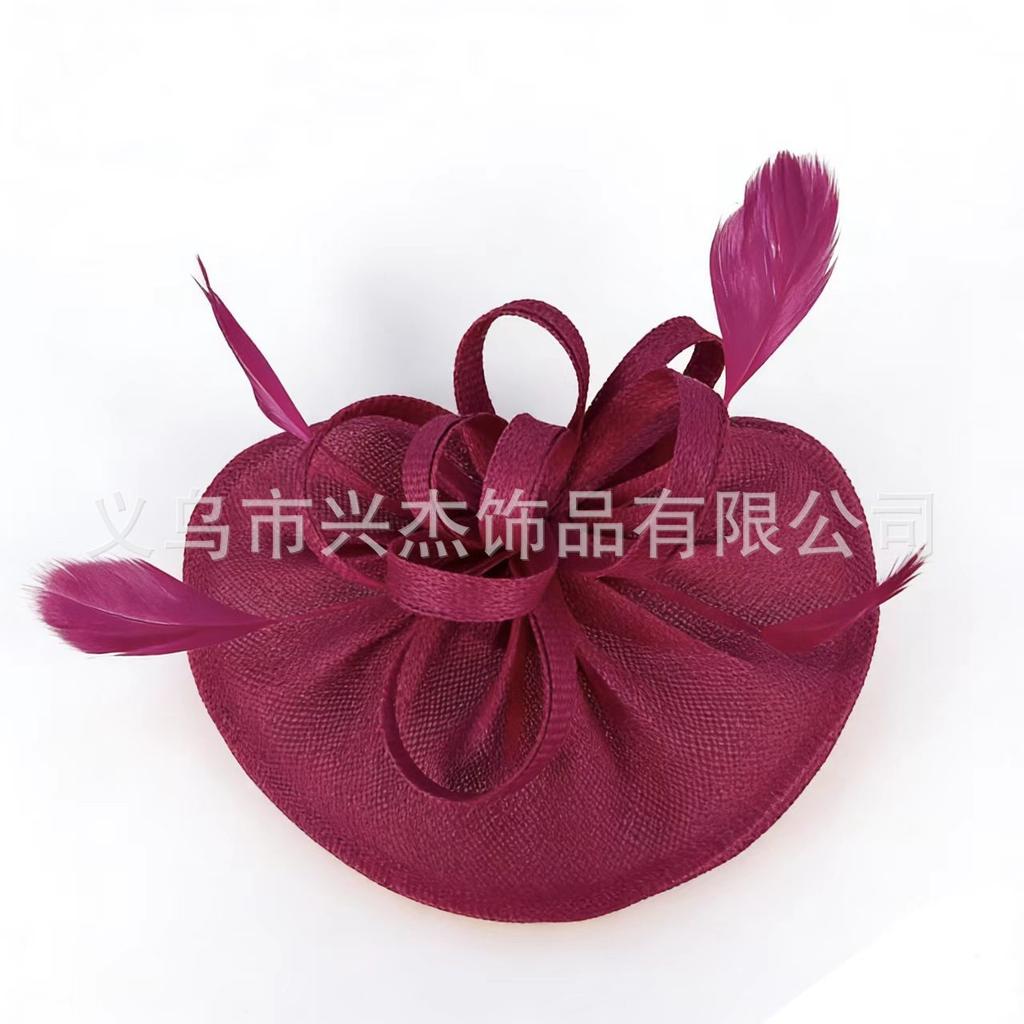 Feather imitation hemp mesh yarn, racing festival top hat, celebrity dress, hair accessories, catwalk, headgear, spring and summer new models