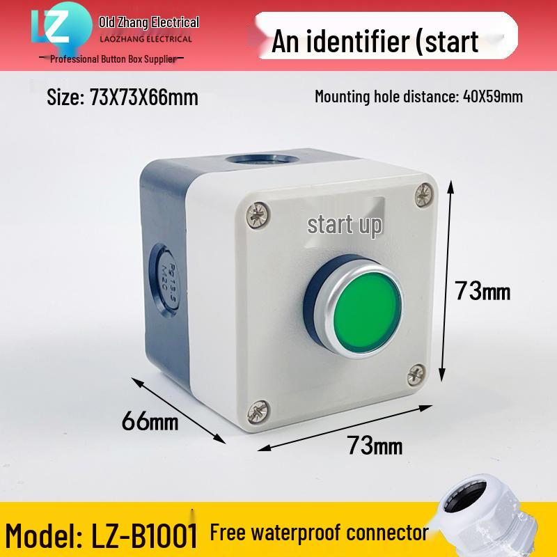 IP65 Waterproof Button Box with Emergency Stop & Indicator Light - 12345-Hole Plastic Enclosure
