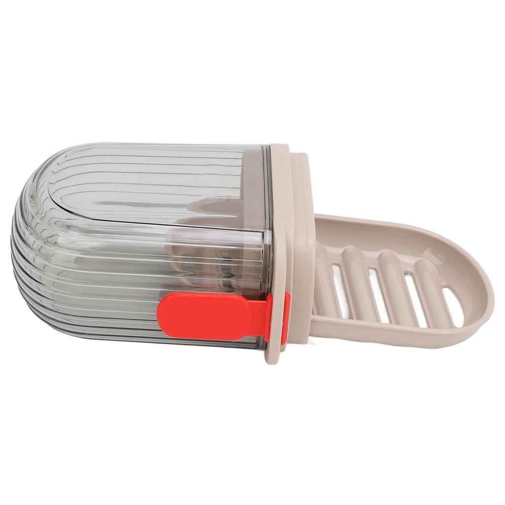 Travel Soap Case PET Leakproof Portable Soap Container with Lid Draining Tray for Traveling Camping Gym