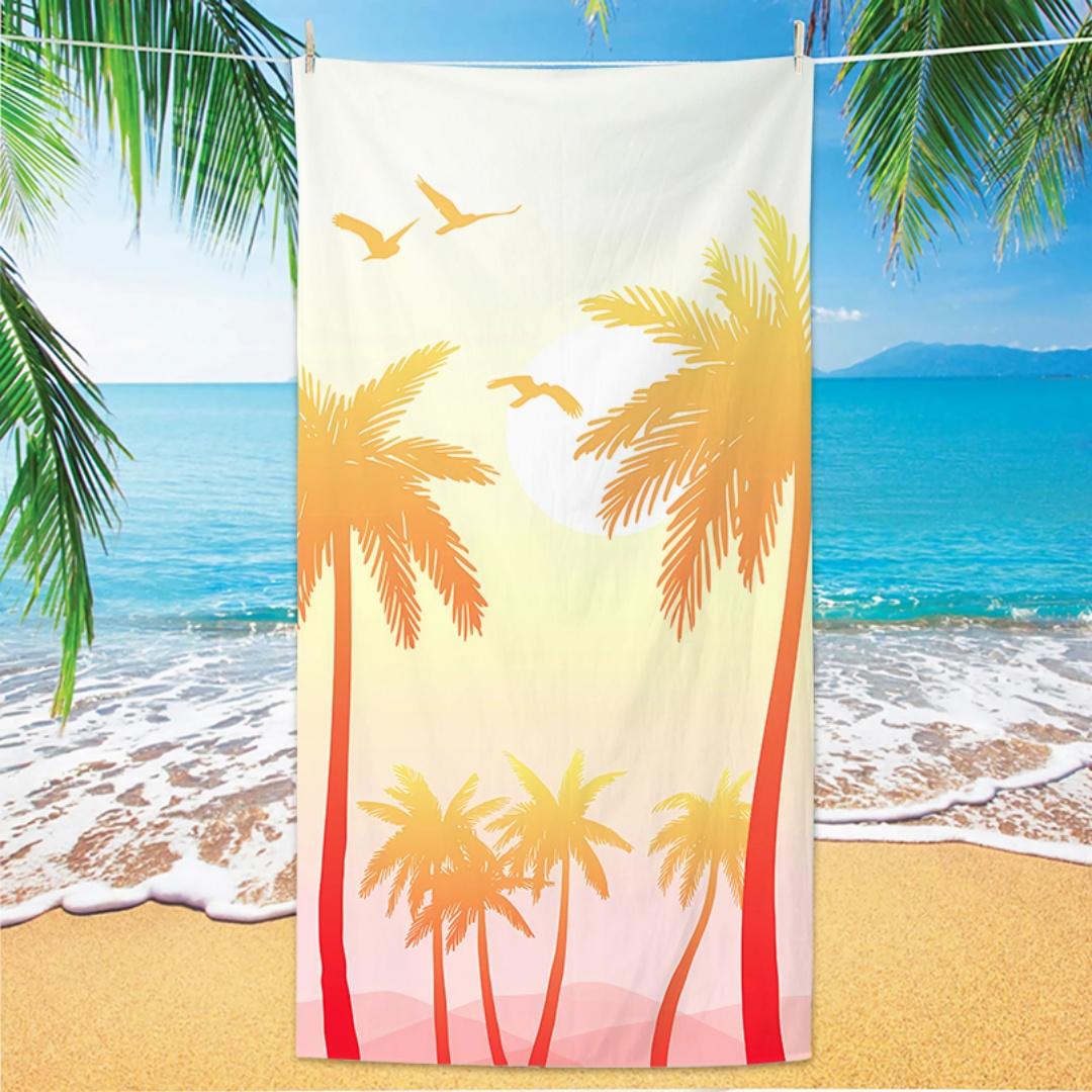 

Palm Tree Pattern Beach Towel, Digital Printing Thin Quick-Dry Anti-Sand Microfiber Lightweight for Swim, Yoga, Travel, Gym, Gif W30*H60(CM)