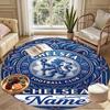 Custom Name Personalized Chelsea Football Club Print Round Rug, Versatile Home Decor Carpet, for Playroom, Apartment, Balcony, Entryway, Hallway Gift