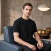 Yousheng Herren Jacquard T-Shirt Einfarbige Rundhals gestreiftes T-Shirt Lockerer Schnitt Lässig Stilvoll Sommer T-Shirt für den täglichen Gebrauch Straße Strand Urlaub