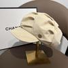 Women's Large Head Circumference Retro PU Leather Beret: Japanese & Korean Style Duckbill Hat