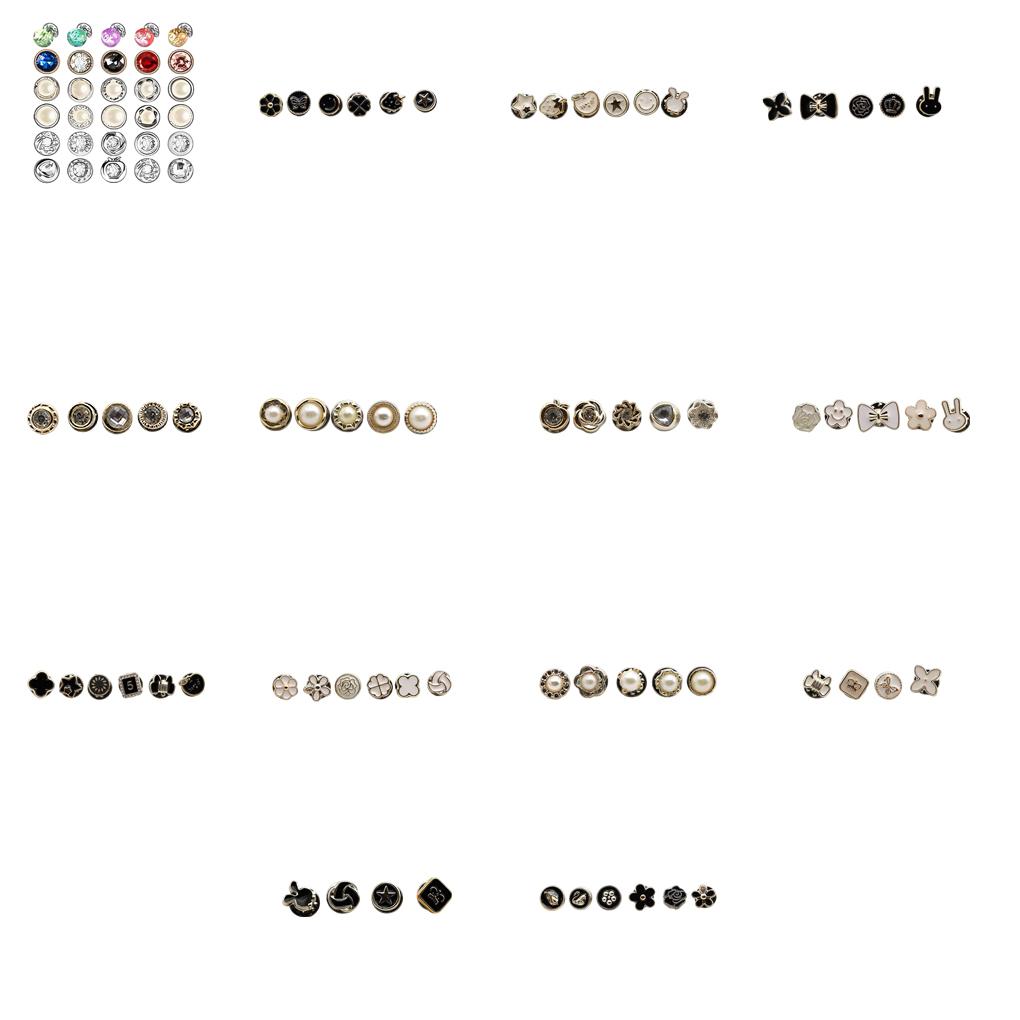 1 Set Shirt Sweater Shank Button Replacement Clothes Blouse Coat Hat Rhinestone Metal Buttons Brooch Pin Badge Sewing