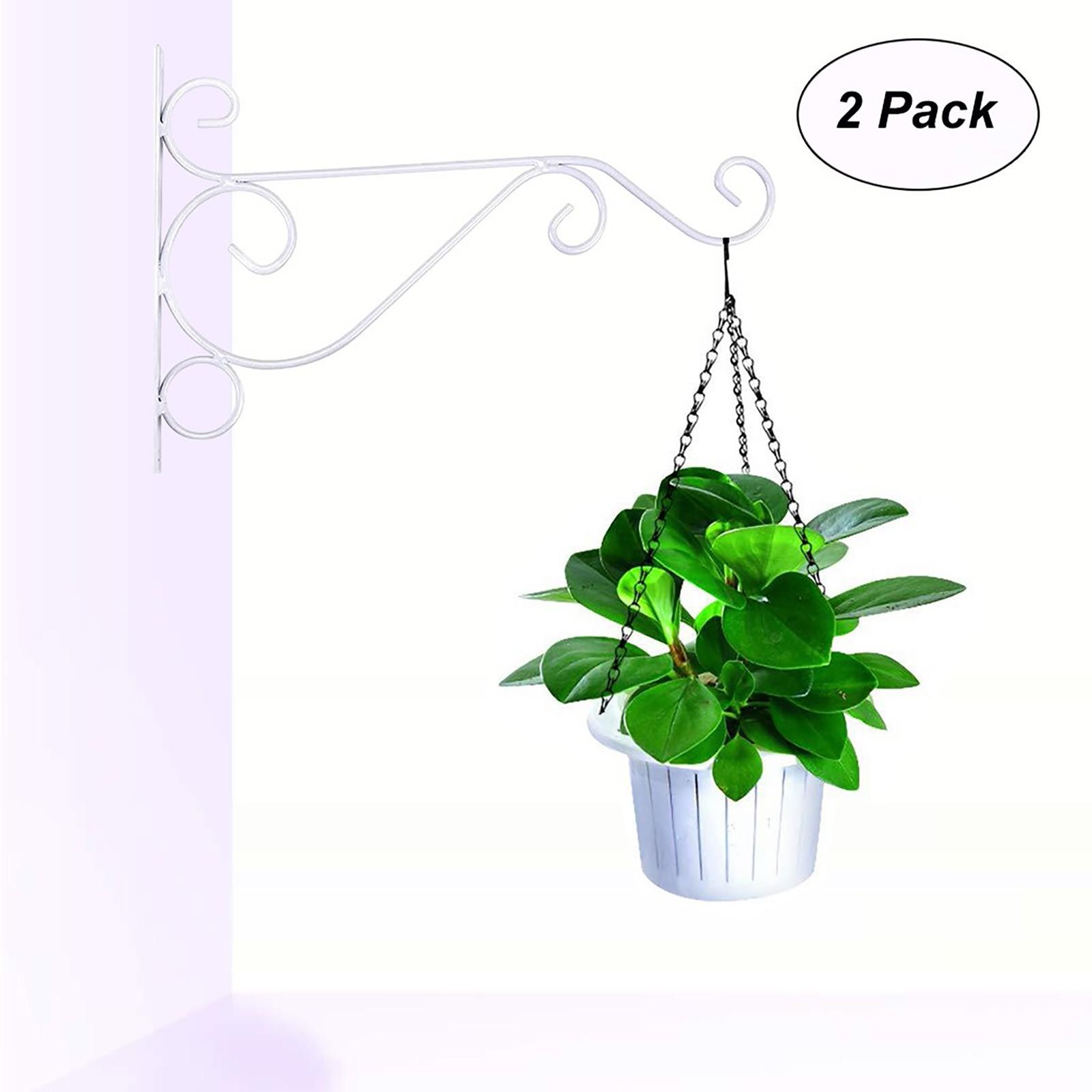 

Металлический крючок для подвешивания растений, прочные настенные вешалки для растений в помещении и на улице, 2 шт. в упаковке One Size белый