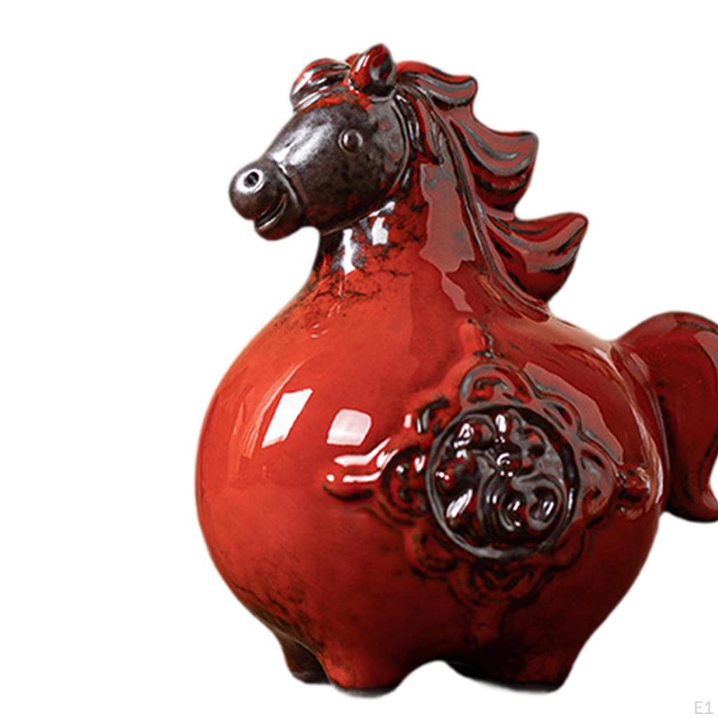 Ceramic Horse Statue Ornament Tea Pet Collections Art Craft Figurine for