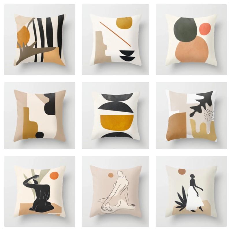Nordic New Abstract Pillowcase Geometric Pattern Living Room Sofa Cushion Cover Home Decoration