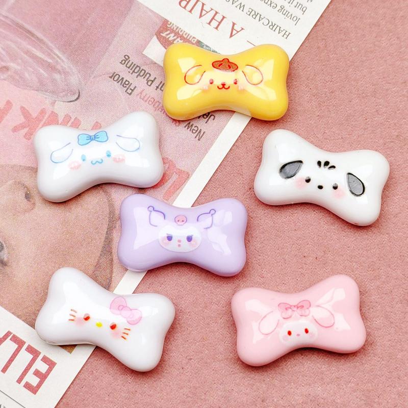 10 Pcs New Cartoon Kitten, Puppy, Rabbit,Small Bones Resin Flat Back Scrapbook Figurine Diy Bow Decor Accessories Crafts A30