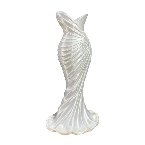 3D Printed Fishtail Dress Vase, Decorative Plastic Flower Vase, Flower Holder Container for Home Office Living Room Table Centerpiece